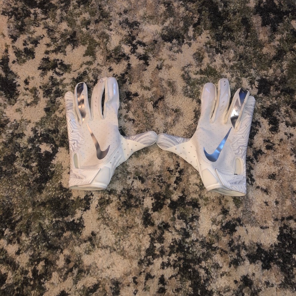 White Nike Football Gloves